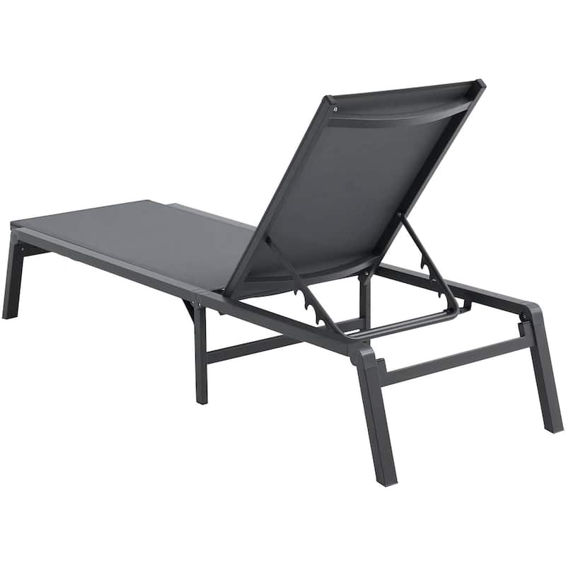 5-Position Adjustable and Foldable Chaise Lounge Chair with Aluminum Frame Perfect for Outdoor Use - 71.65" x 23.43" x 34.84"