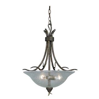 Monterey 3 Light Bronze Rustic Branch Bowl Pendant Clear Glass - 20-in W x 25-in H x 20-in D