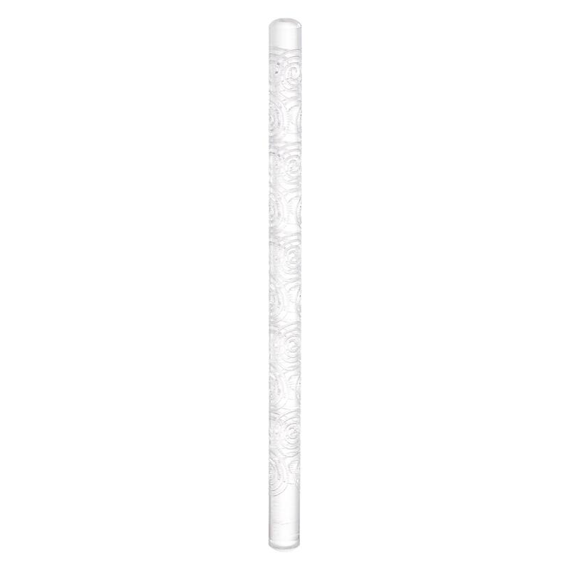 Acrylic Embossed Rolling Pin 16cm x 1cm Snail Pattern - Transparent