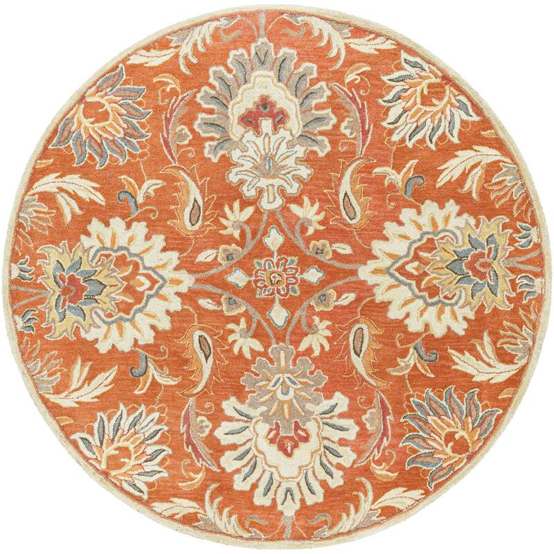 Livabliss Caesar Updated Traditional Oriental Area Rug - 4' x 4' - Rust - Round