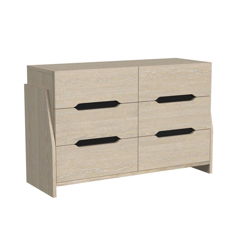 Darby Solid Wood 6-Drawer Dresser - Desert Finish