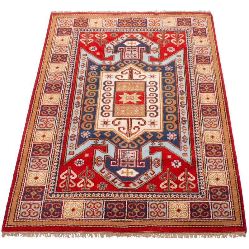 ECARPETGALLERY Hand-knotted Royal Kazak Red Wool Rug - 5'9 x 7'1