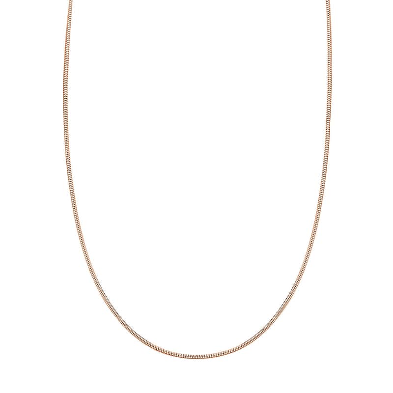 Curata 14k Rose Gold 1.4mm Lite Snake Chain Necklace (Lobster)