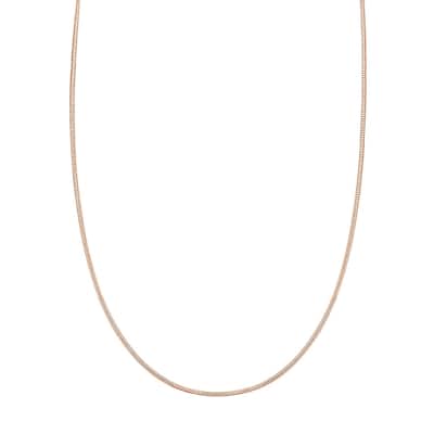 Curata 14k Rose Gold 1.4mm Lite Snake Chain Necklace (Lobster)