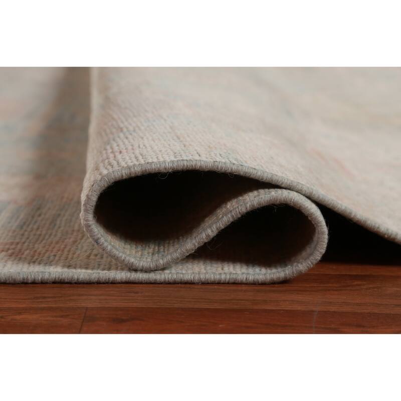 Hand Knotted Oriental 100% Wool Carpet Transitional All-Over Navy Blue & Blues Oushak Area Rug - 13' 7'' X 9' 10''