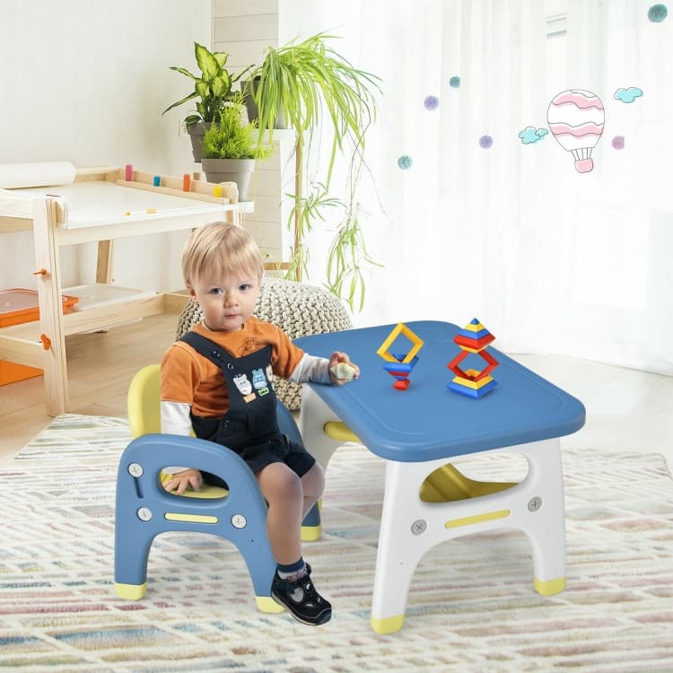 Kids Activity Table and Chair Set with Montessori Toys for Preschool and Kindergarten - 31" x 19.5" x 19.5"