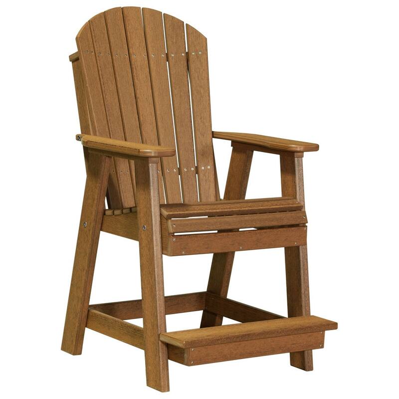 Poly Lumber Adirondack Balcony Chair - Antique Mahogany Woodgrain