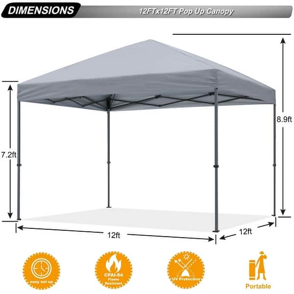dimension image slide 3 of 26, ABCCANOPY Durable Easy Pop up Canopy Tent Outdoor canopy tent