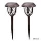 preview thumbnail 11 of 9, Alpine Corporation 17" Tall Super Bright High Lumen Outdoor Solar Powered Pathway Light Stakes, Bronze (Set of 2)