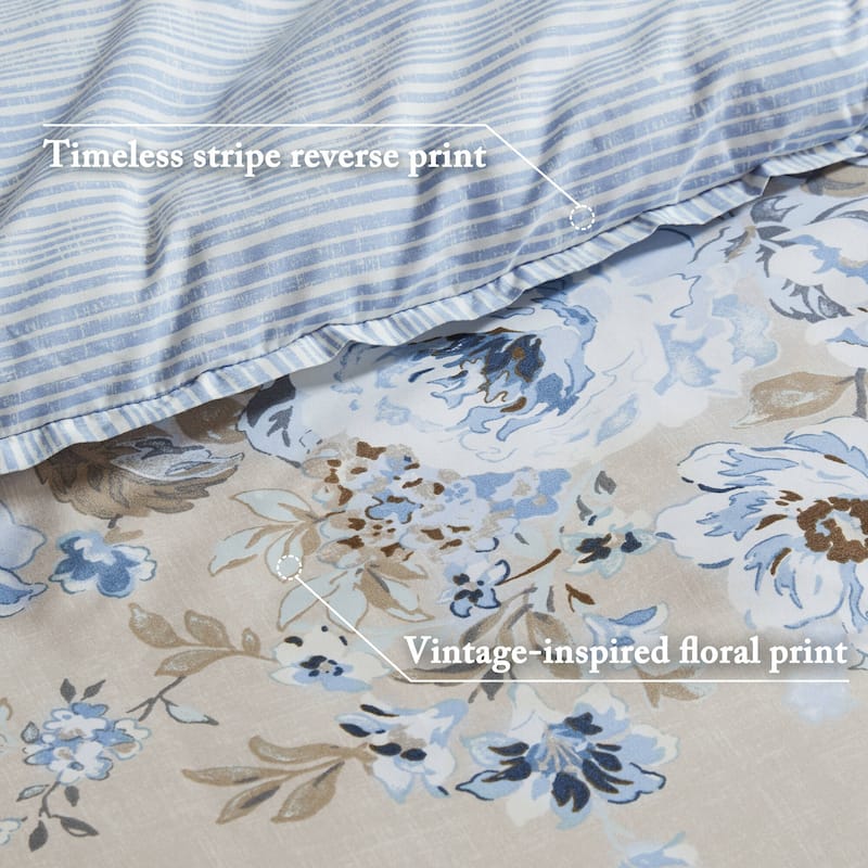 Madison Park Essentials Heather Vintage-inspired Collection floral print Comforter Set