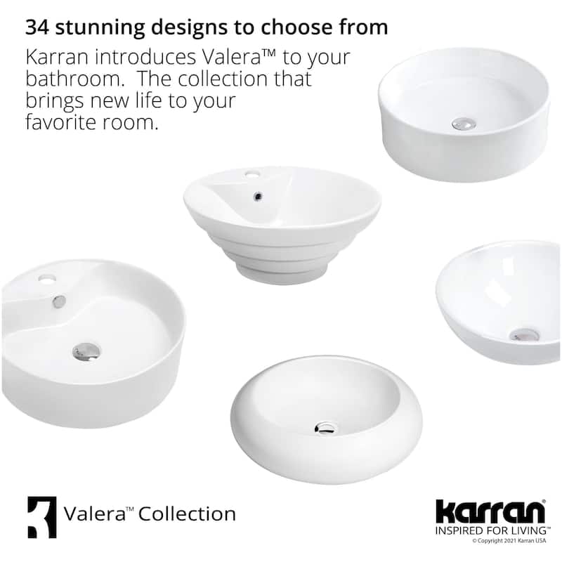 Karran USA VC-301 Valera 22-7/8" Oval Vitreous China Vessel Bathroom