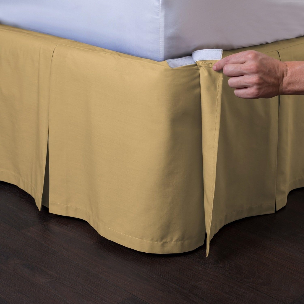 Gold pleated bed skirt shop
