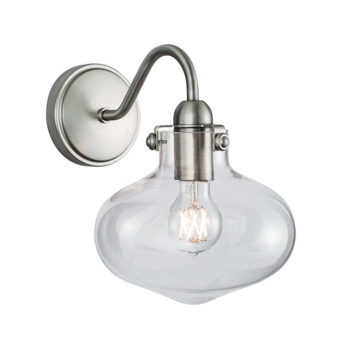 Clara 11.75'' High 1-Light Sconce - Brushed Nickel - 11.75 inch Tall
