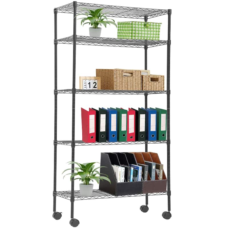 Atwood 5-Tier NSF Certified Wire Shelving Rack with Adjustable Shelving and Includes Wheels
