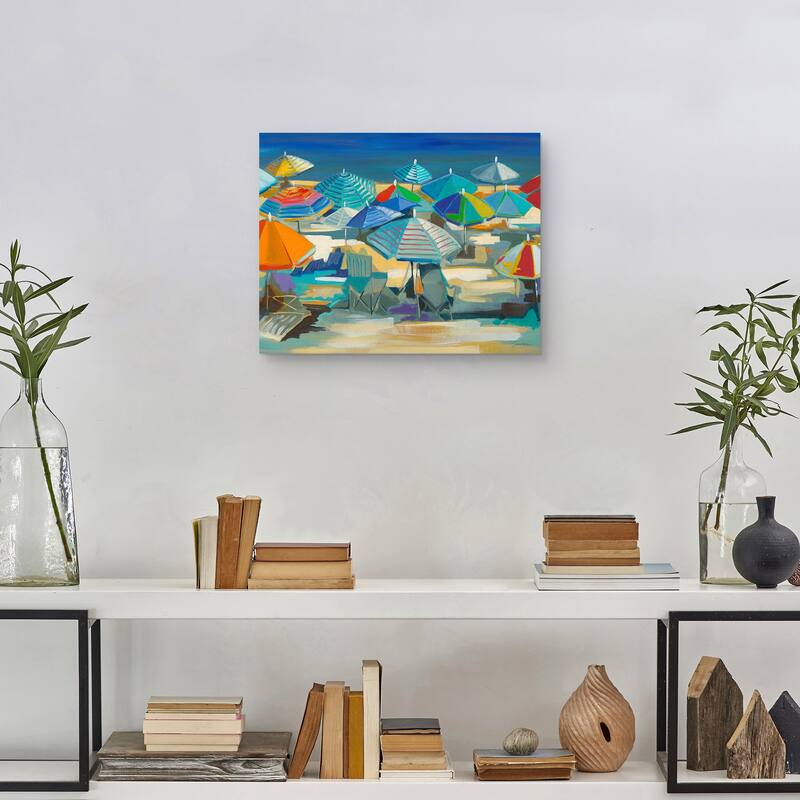 Beach Umbrellas by Liz Jardine Canvas Art Print
