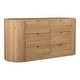 preview thumbnail 1 of 6, Aurelle Home Tezzi Modern 6-drawer Solid Oak Rounded Dresser