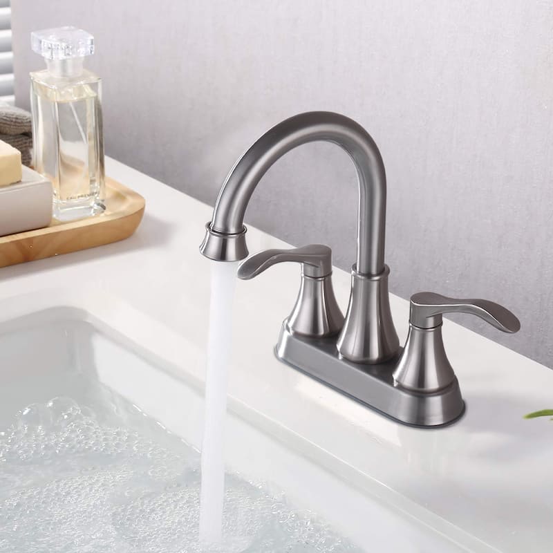 PROOX 4-inch Swivel Spout Centerset 3-hole Bathroom Faucet with Pop-up Drain