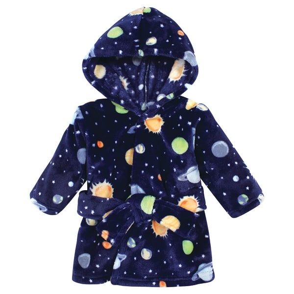 slide 1 of 1, Hudson Baby Unisex Baby Plush Animal Face Bathrobe, Solar System, 0-9 Months - Solar System - 0-9 Months 0-9 Months - Solar System