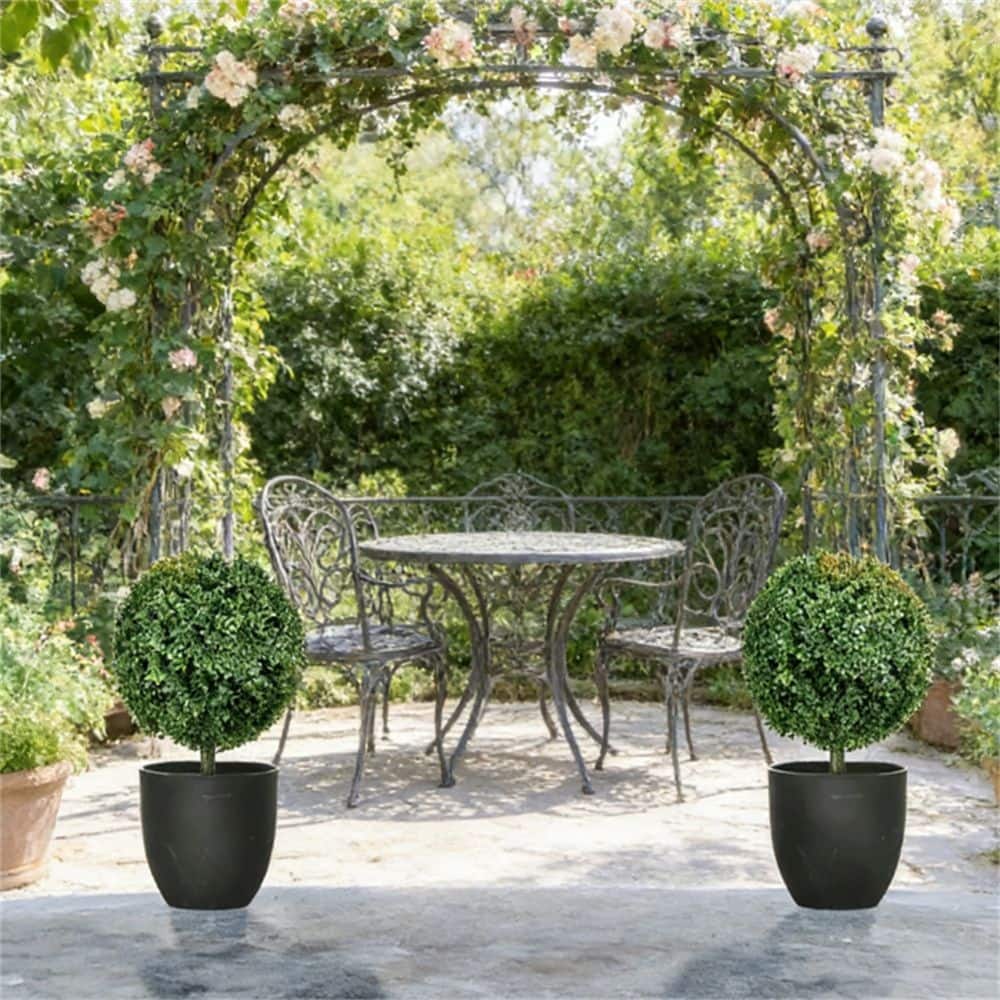 Artificial Boxwood, Set Of 2, sPherical Poplar Trees