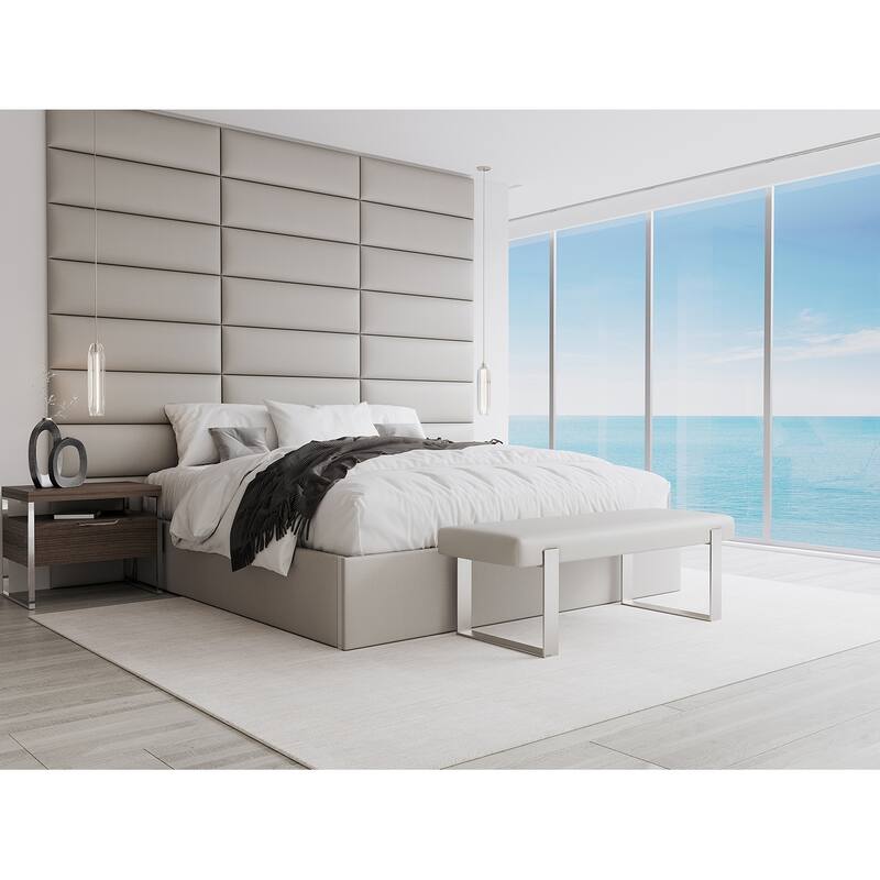 Vant Upholstered Bed Bench - Zigrino Mineral-Burnished Brass