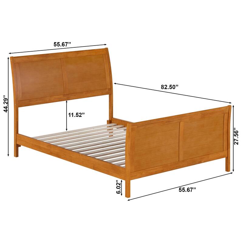 AFI, Portland Solid Wood Low Profile Platform Bed with Matching Footboard