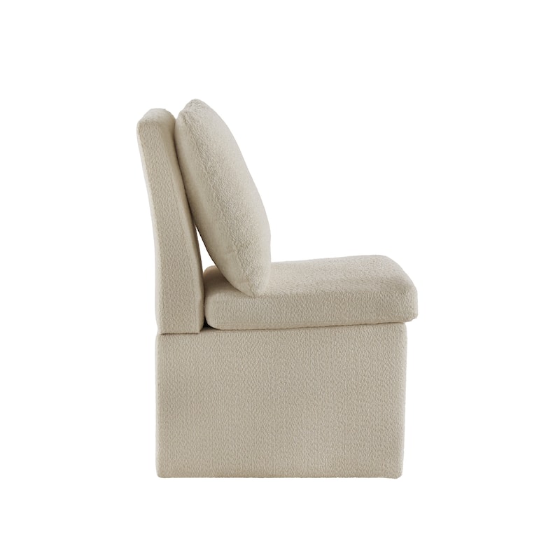 Gowanus Boucle Parson Dining Chair with Casters by iNSPIRE Q Classic