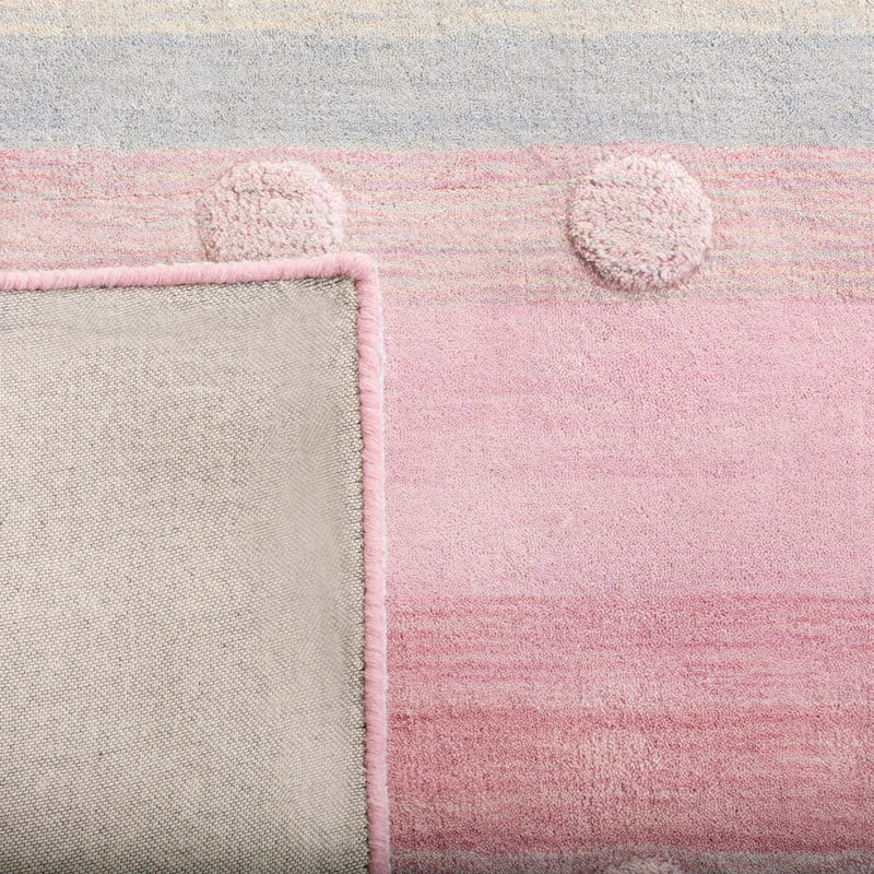 SAFAVIEH Handmade Kids Sandugash Wool Rug - 5'  x  8' - Light Blue/Pink - Rectangle