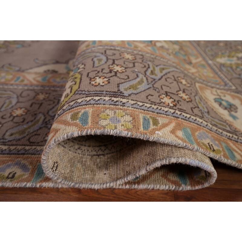 Over-Dyed Tabriz Persian Vintage Large Rug Hand-Knotted Wool Carpet - 9'8" x 13'2"