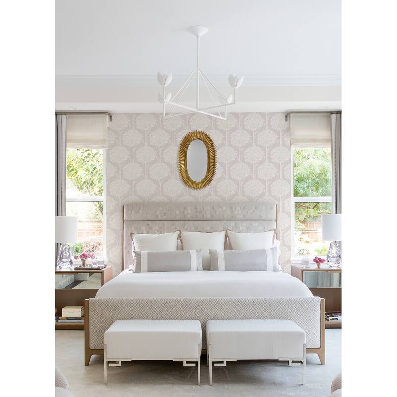 A-Street Prints Zaria Lavender Topiary Wallpaper