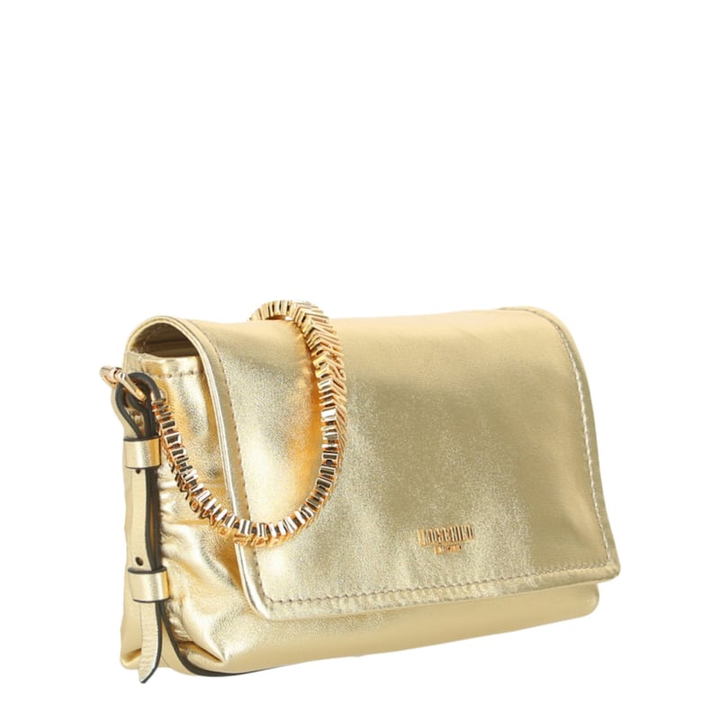 Moschino Logo-Lettering Metallic Crossbody Bag