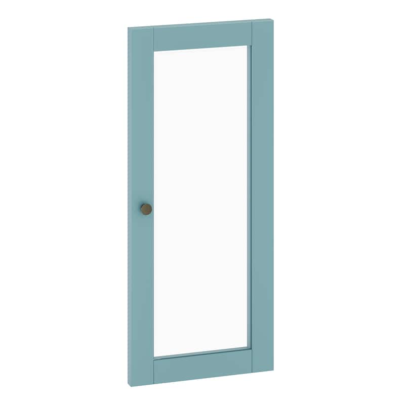 Palace Imports 100% Solid Wood Modular Kitchen Pantry Door Kit - Aqua Blue-Glass