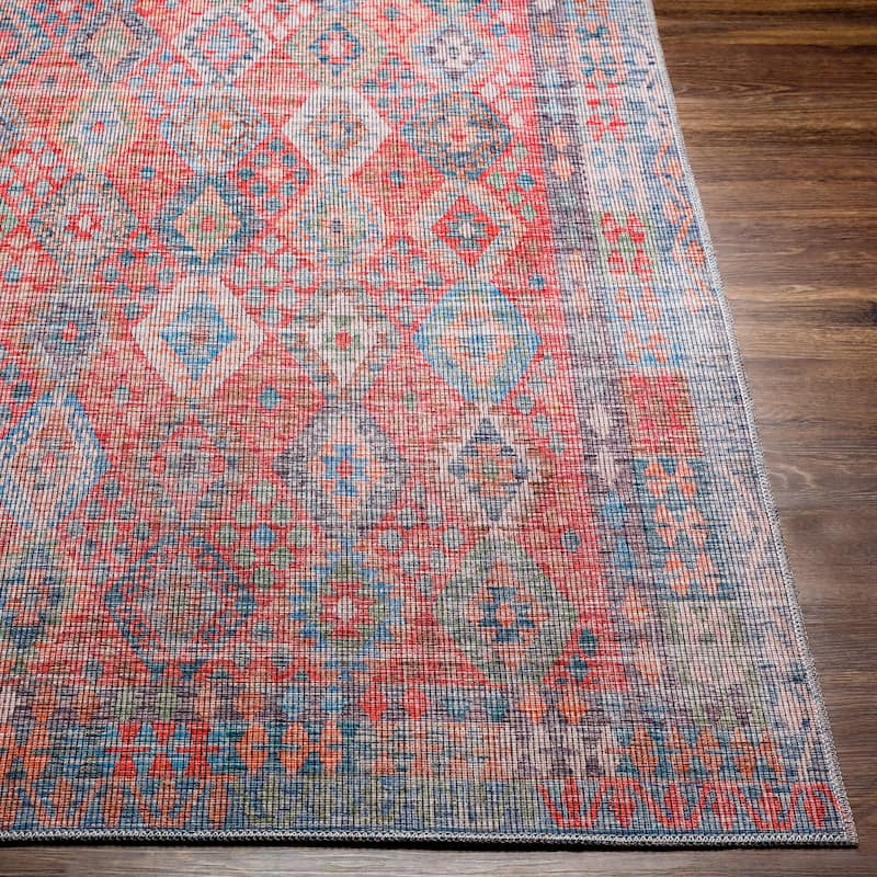 Artistic Weavers Merida Vintage Diamond Printed Machine Washable Area Rug