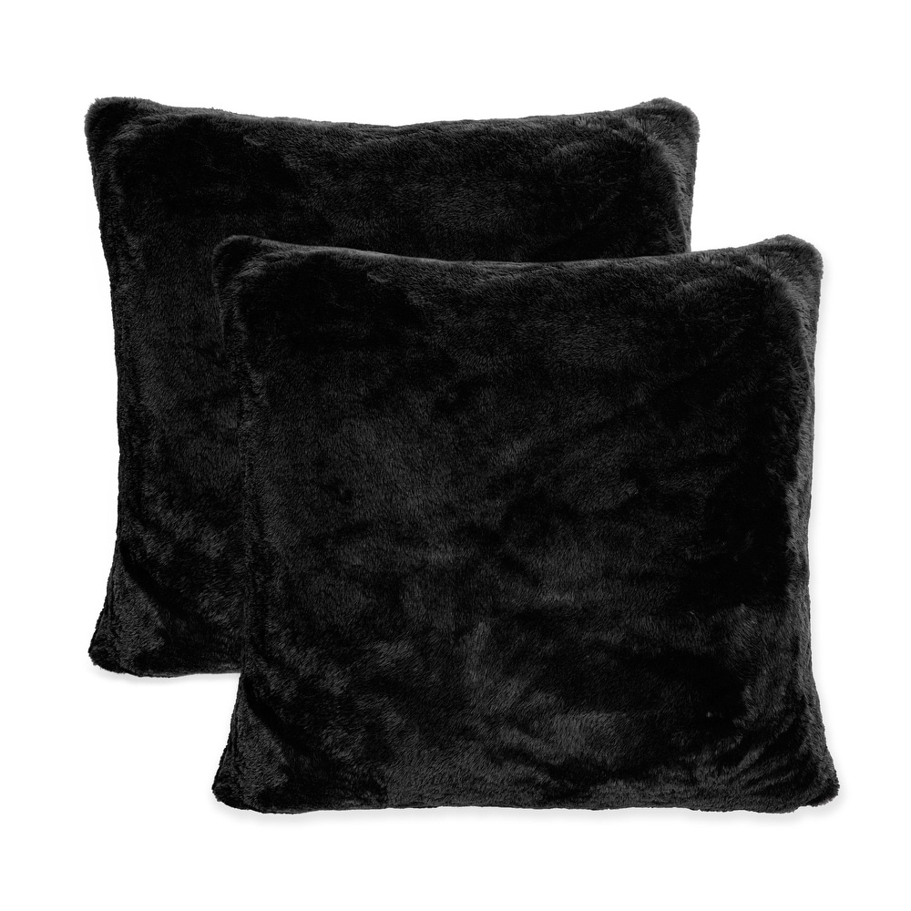 Black fluffy pillow discount