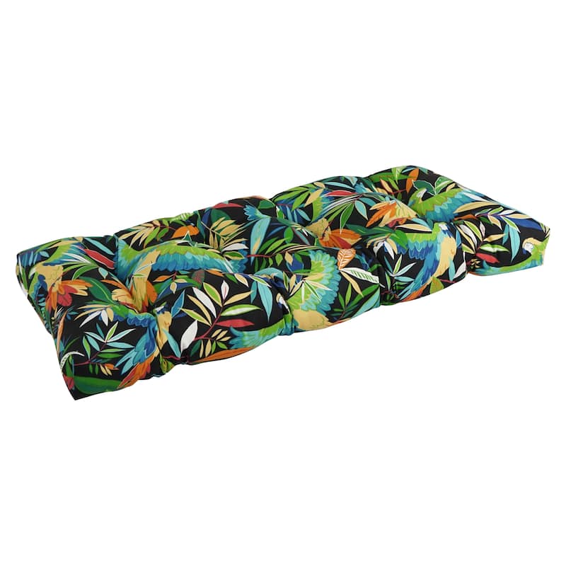 42-inch by 19-inch Tufted Indoor/Outdoor Loveseat/Bench Cushion - 19" x 42" - Tucuman Ebony