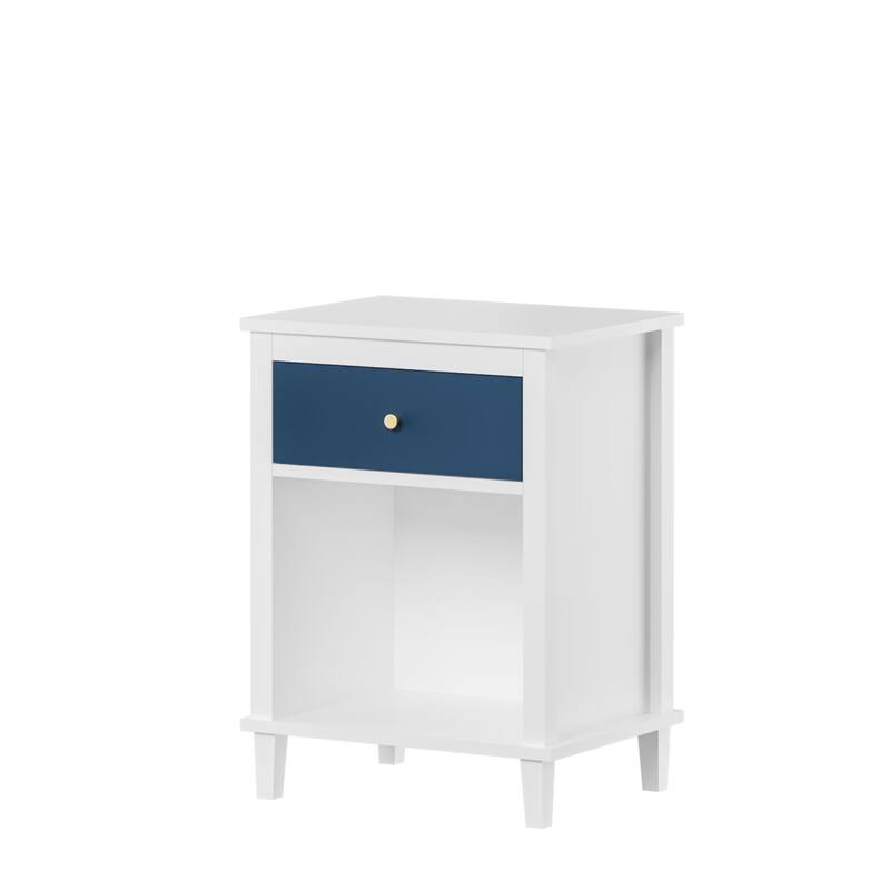 Modern Minimalist Nightstand with One Drawer One Shelf