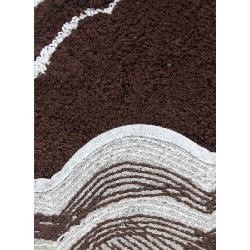 Allure Collection 100% Cotton Non-Slip Bathroom Rug Set, 3 Piece Machine Washable- Bathroom Rug, Bath Rug, U Shaped Contour