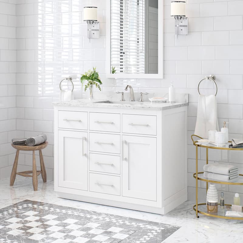 Athea Bathroom Vanity with White Engineered Marble Top
