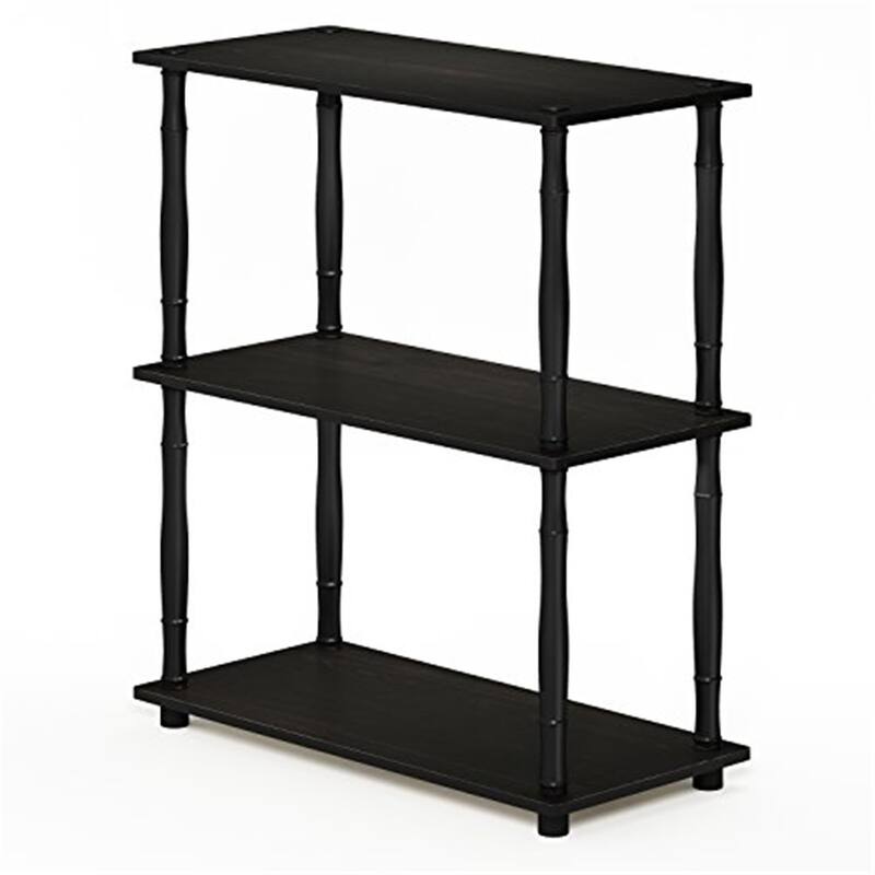 3 Tiers Wood Household Shelving Unit in Espresso/Black (23.6 in. W x 29.5 in. H x 11.4 in. D) - 23. 6