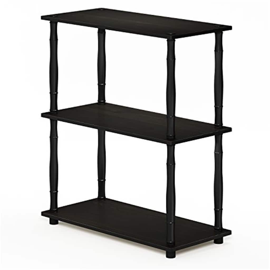 3 Tiers Wood Household Shelving Unit in Espresso/Black (23.6 in. W x 29.5 in. H x 11.4 in. D) - 23. 6