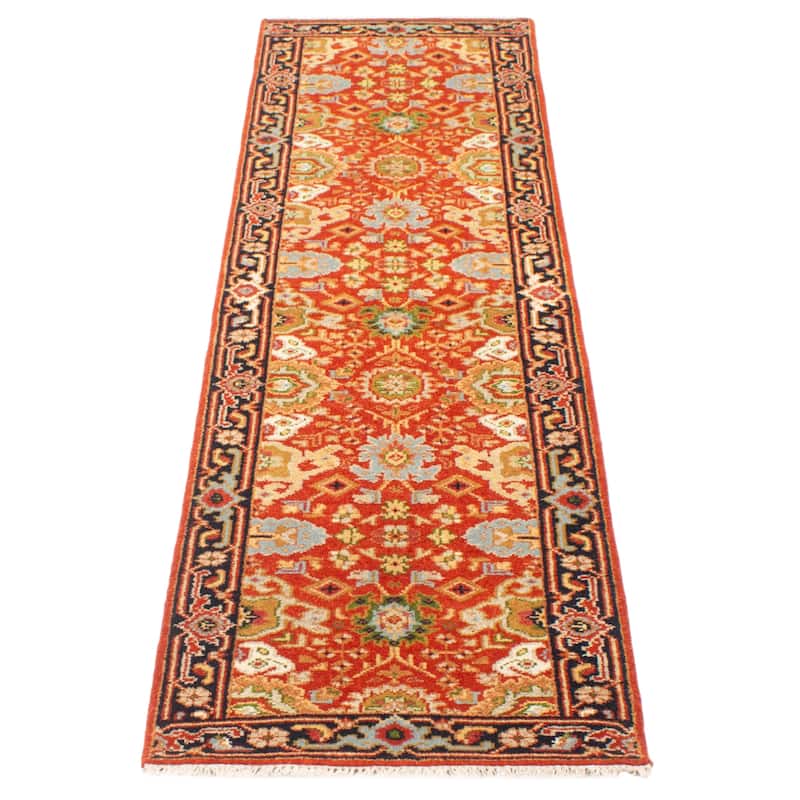 ECARPETGALLERY Hand-knotted Serapi Heritage Red Wool Rug - 2'8 x 9'7