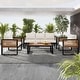 preview thumbnail 1 of 11, Patio 4-piece Conversation Set with Removable Cushion Beige