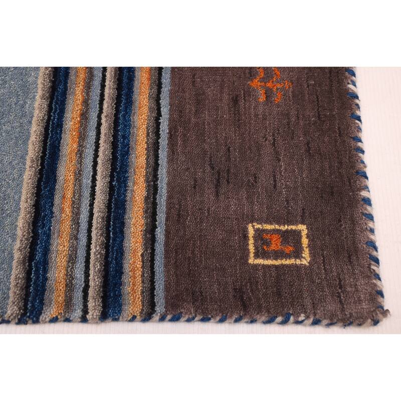 ECARPETGALLERY Hand Loomed Kashkuli Gabbeh Navy Wool Rug - 6'10 x 9'8