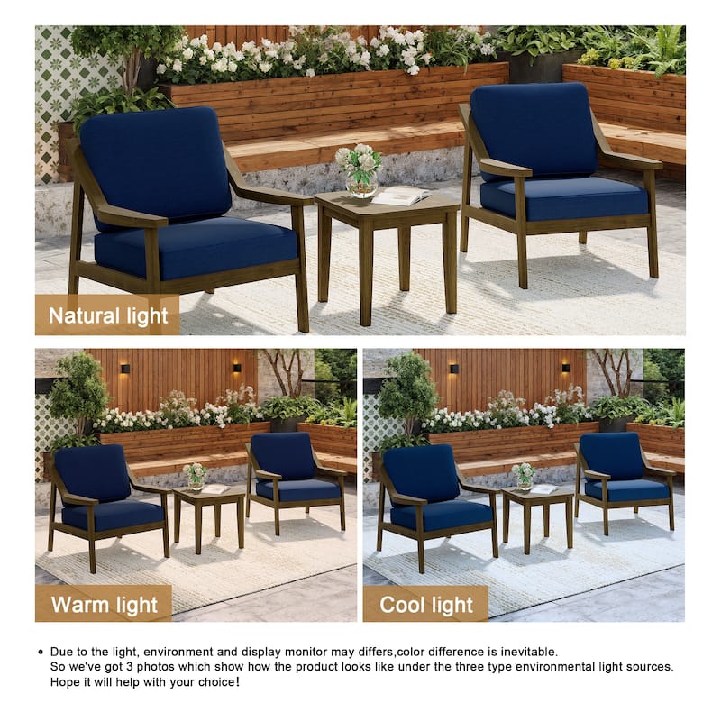 Outdoor Patio Wood Bistro Set/Loveseat Set