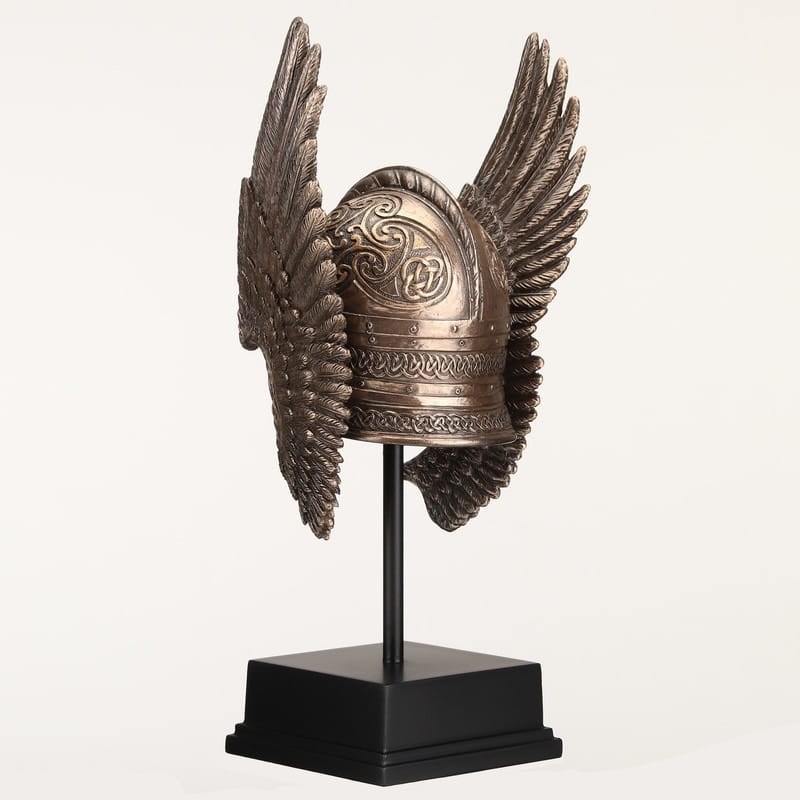 9.25 inches Height Cold Cast Bronze Winged Valkyrie Helmet Bronze Finish Figurine