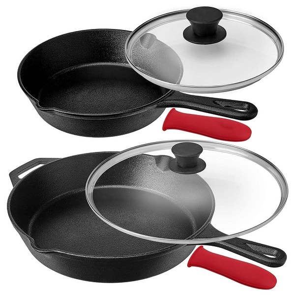 Cast Iron Skillet Set with Lids