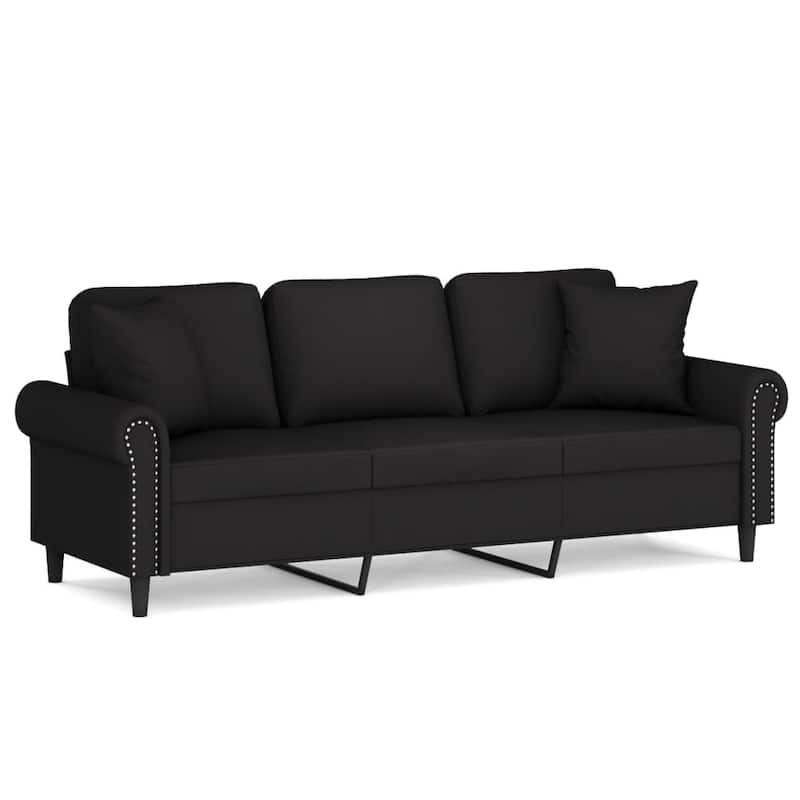 vidaXL 3-seater Sofa Black Velvet 3-Seater Sleek 3-Seater Sofa - 83.5 x 30.3 x 31.5 in.