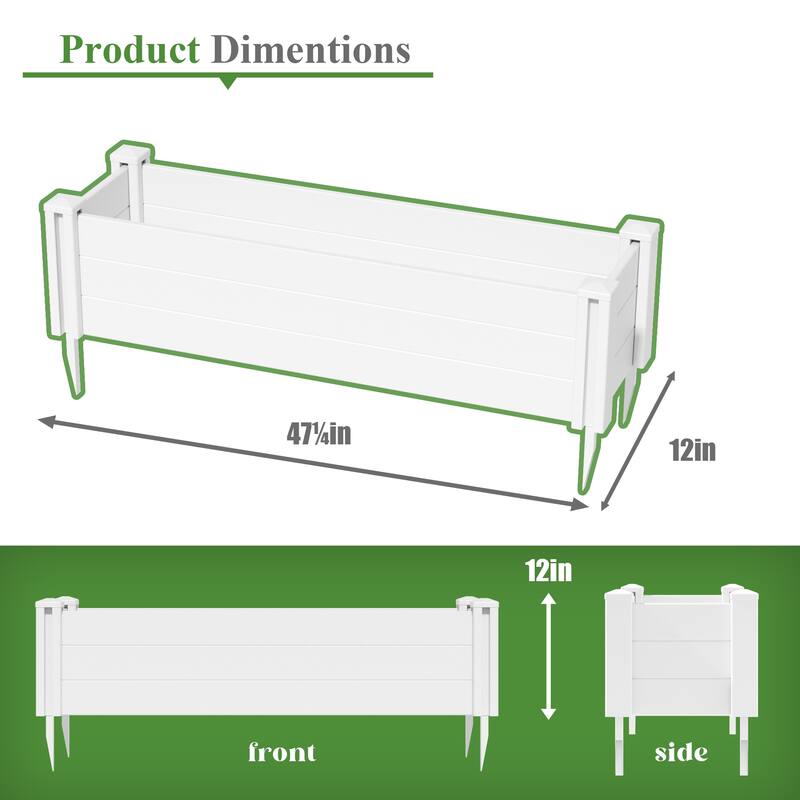 Outdoor PVC Privacy Raised Garden Bed Panels Planter Box With Ground Stakes