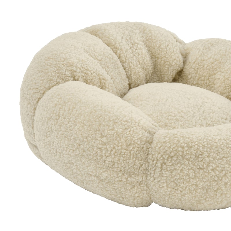 Chloe 19.68'' Cuddler Dog Bed in Beige - 19.68