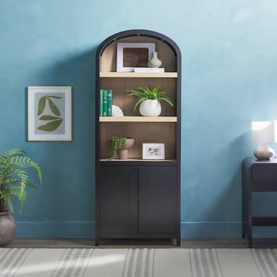 Middlebrook Designs 3 Shelf Open Arched Bookcase Cabinet