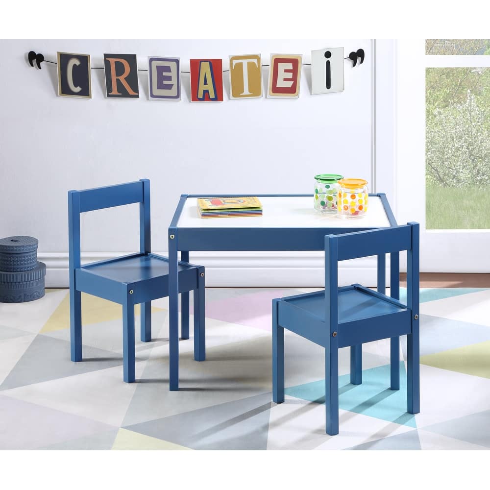 Olive & Opie Gibson 3-Piece Dry Erase Kids Table & Chair Set